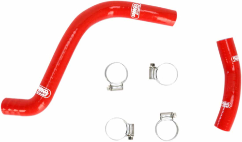 Moose Racing - Moose Racing Radiator Hose/Clamp Kit - Red - 1902-0948