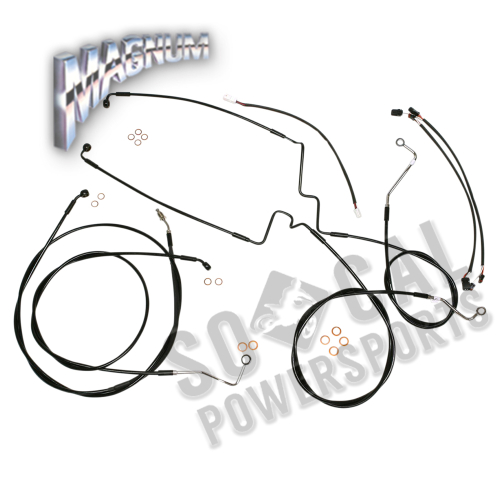 Magnum - Magnum Black Vinyl XR Handlebar Installation Kit with Black Fittings for 15-17in. Ape - 486842