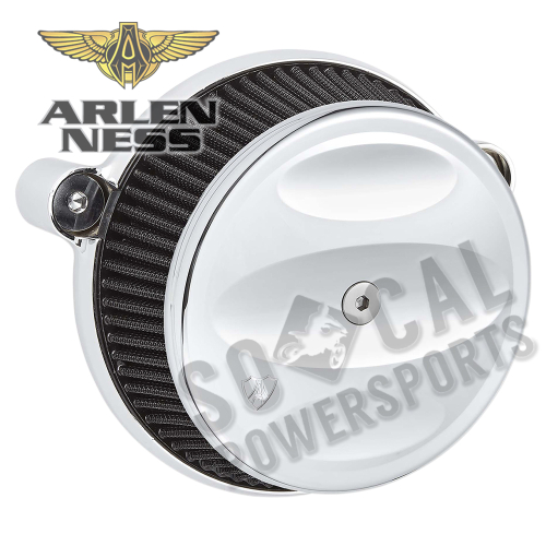 Arlen Ness - Arlen Ness Big Sucker Stage I Air Filter Kit - Scalloped - Chrome - 18-341