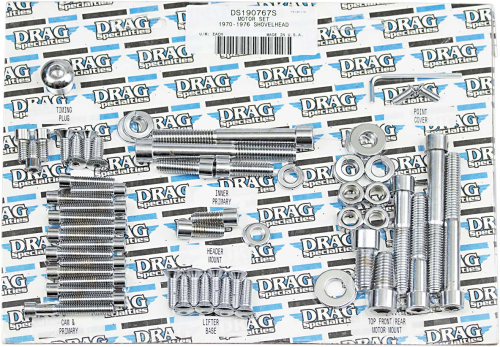 Drag Specialties - Drag Specialties Motor Socket-Head Bolt Set - Smooth - Chrome - MK110S