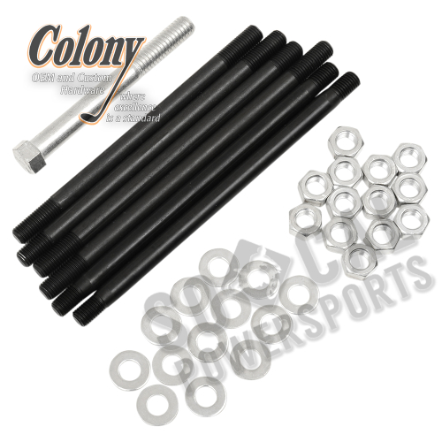 Colony - Colony Motor Case Stud Kit - Stock Style - Cad Plated - 8132-34