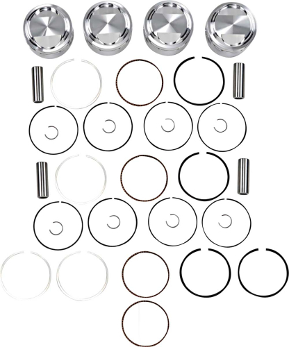 J.E. Pistons - J.E. Pistons Round Piston Kit - 2.00mm Oversize to 72.00mm, 10.25:1 Compression - 125473