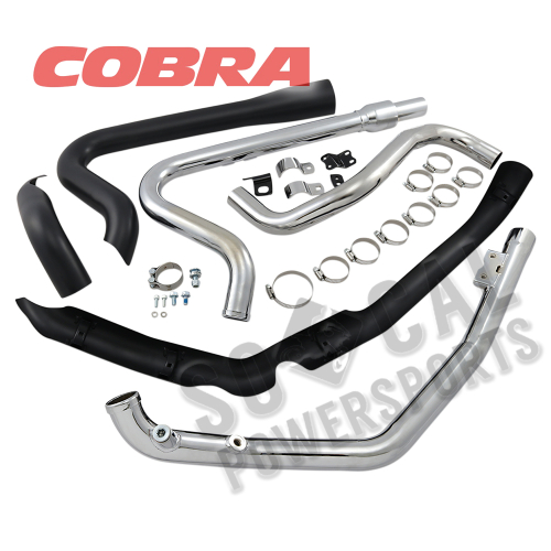 Cobra - Cobra Ture Dual Head Pipes - Black - 6257RB
