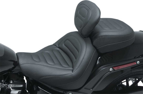 Mustang - Mustang Max Profile Solo Touring Solo Seat with Removable Backrest - Trapezoid Stitch - 79334