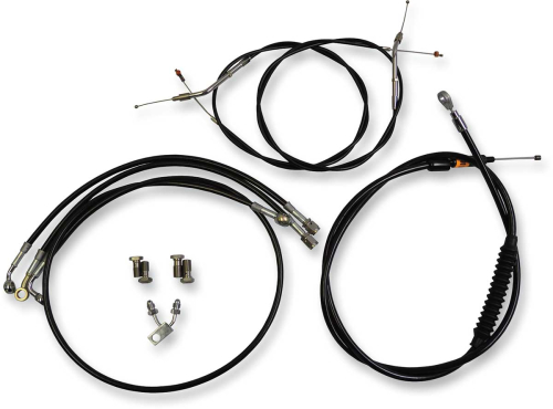 LA Choppers - LA Choppers Cable/Brake Line Kit - 18-20in. Ape Hangers - Black - LA-8150KT-19B