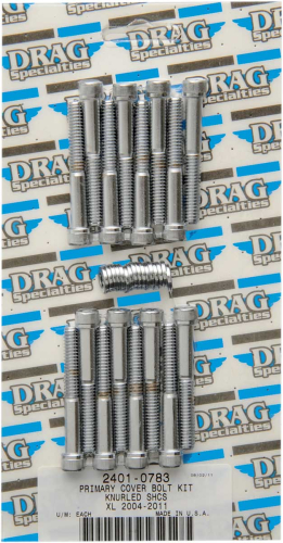 Drag Specialties - Drag Specialties Primary Cover Chrome Socket-Head Bolt Set - Knurled - MK685