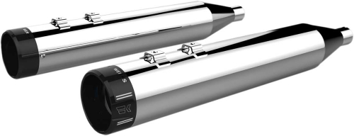 Khrome Werks - Khrome Werks 4.50in. HP-Plus Slip-Ons - Chrome with Black Klassic Billet End Caps - 202775