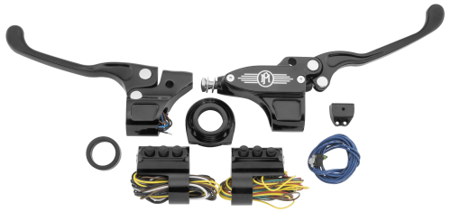Performance Machine - Performance Machine Handlebar Control Set - Black with Cable Clutch (3-Button) - 0062-4019-BM