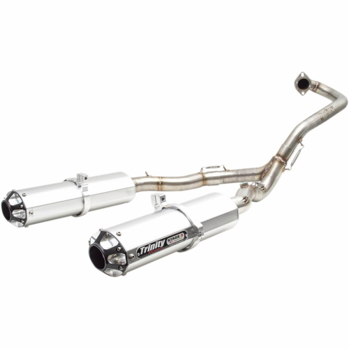 Trinity Racing - Trinity Racing Stage 5 Dual Exhaust System - Brushed Muffler - TR-4154D