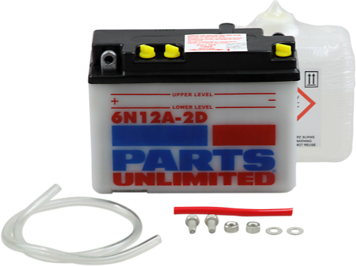 Parts Unlimited - Parts Unlimited 6V Conventional Battery Kit - 6N12A-2D-FP