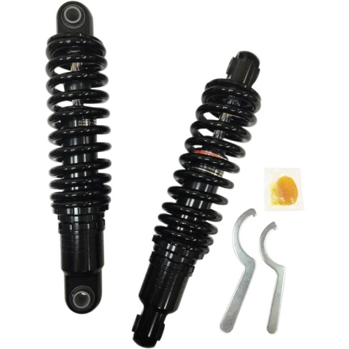 Drag Specialties - Drag Specialties Premium Ride-Height Heavy Duty Adjustable Shocks - 12in. - Black - 1310-1666