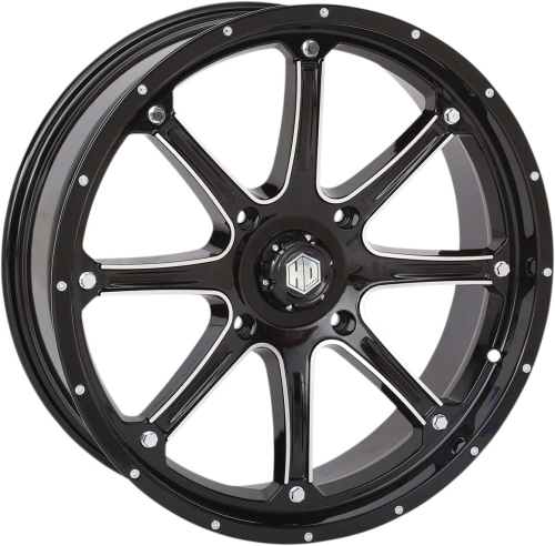 STI - STI HD4 Alloy Wheel - 20x6.5 - 4+2.5 Offset - 4/137 - Gloss Black/Machined - 20HD407