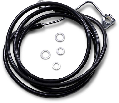 Drag Specialties - Drag Specialties Extended Stainless Steel Front Brake Line Kit - Black Vinyl Coated - 76-1/2in. - 1741-4000