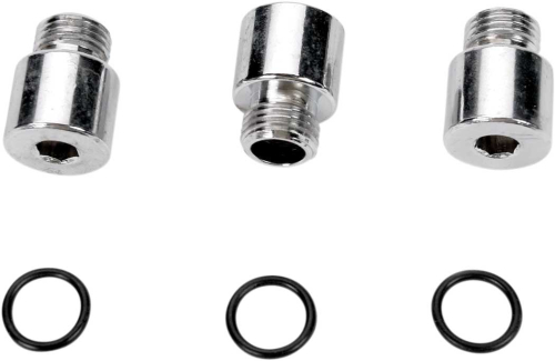 Drag Specialties - Drag Specialties Oil Pump Socket-Head Plug Bolt Set -  Knurled - Chrome - MK112