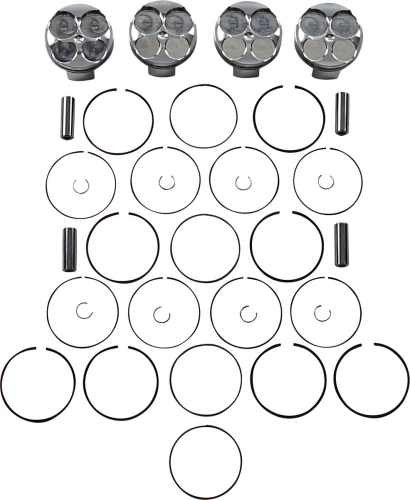 J.E. Pistons - J.E. Pistons FSR Piston Kit - 2.00mm Oversize to 69.00mm, 13.2:1 Compression - 308645