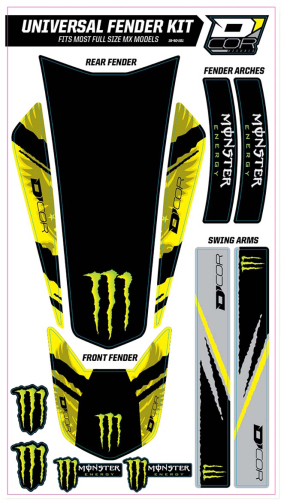 DCOR - DCOR Universal Fender Trim Decals - Monster - Yellow - 15-40-101