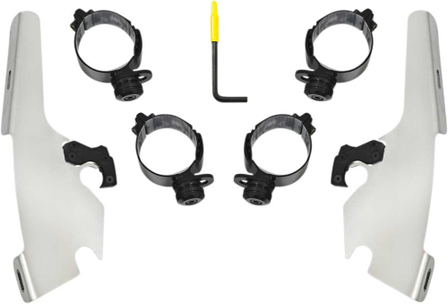 Memphis Shades - Memphis Shades Trigger-Lock Mount Kit for Batwing Fairing and Fats/Slim Windshields - Polished - MEK2046