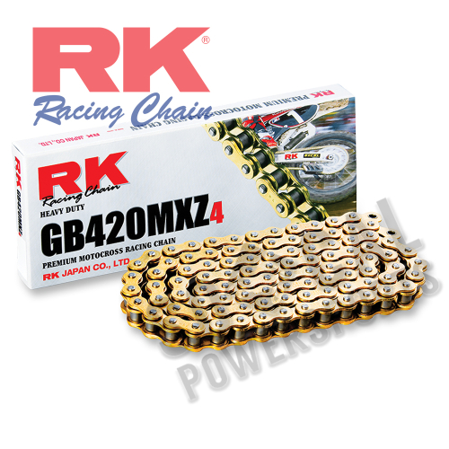 RK - RK 420 MXZ4 Non-Sealed Works Racing Chain - 120 Links - Gold - GB420MXZ4-120