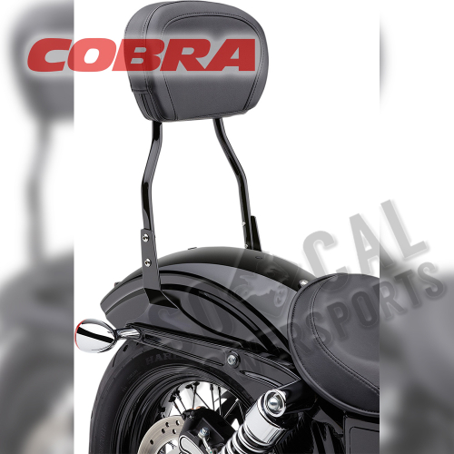 Cobra - Cobra Short Round Sissy Bar - Black Powder-Coated - 602-1252B