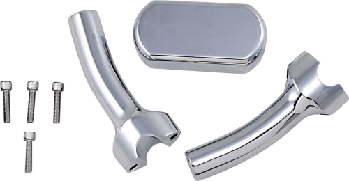 LA Choppers - LA Choppers Solid Handlebar Riser/Top Clamp Kits - 5-1/2in. Tall with 1in. Pullback - Chrome - LA-7442-05