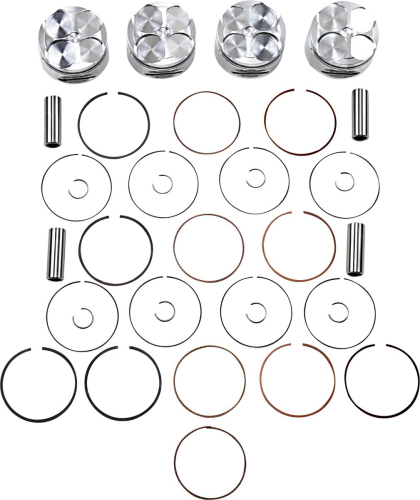 J.E. Pistons - J.E. Pistons Round Piston Kit - 1.00mm Oversize to 74.00mm, 12.0:1 Compression - 153764