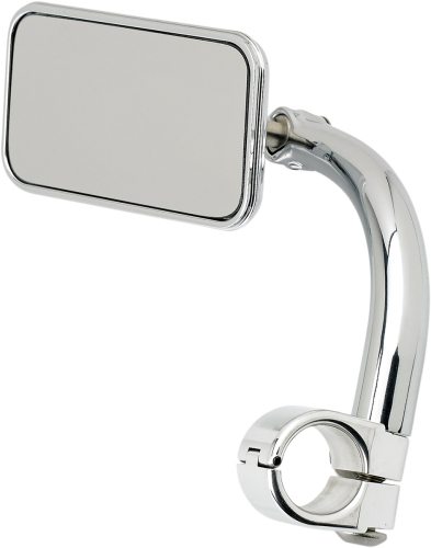 Biltwell Inc. - Biltwell Inc. Rectangular Utility Mirror with Clamp-On Mount for 1in. Handlebar - Chrome - 6502-201-501