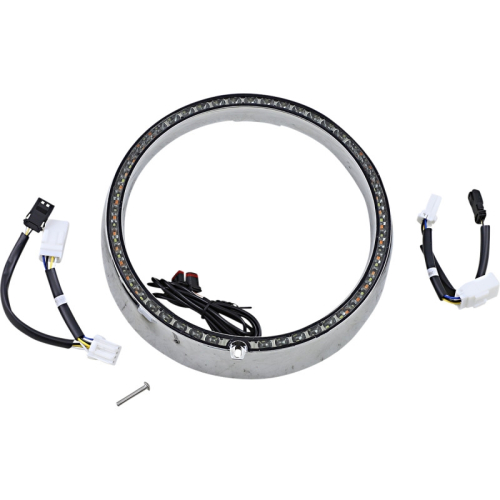 Custom Dynamics - Custom Dynamics Probeam Amber/White Headlamp Trim Ring with sequential Turn Signal - Chrome - PB-7TR-SEQ-2C