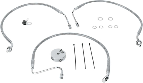 Drag Specialties - Drag Specialties Standard Length Front Stainless Steel Brake Line Kit - Clear - 660510