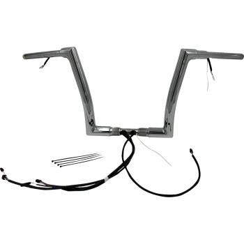 Fat Baggers, Inc. - Fat Baggers, Inc. 1-1/2in. Plug and Play EZ Install Flat Top Handlebar Kit - Chrome - 612912
