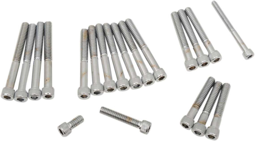 Drag Specialties - Drag Specialties Chrome Socket-Head CAM/Primary Cover Bolt Set - Knurled - MK162