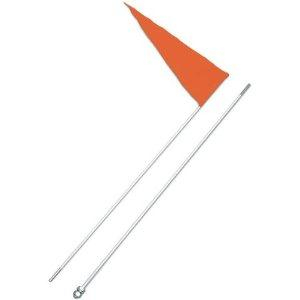 Safety Vehicle Emblem - Safety Vehicle Emblem Flag With White Fiberglass Pole - 6ft. pole (2-pc.) - 7 WHITE