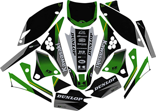 DCOR - DCOR COR 9 Kawasaki Complete Graphics Kit - Black - 20-20-231