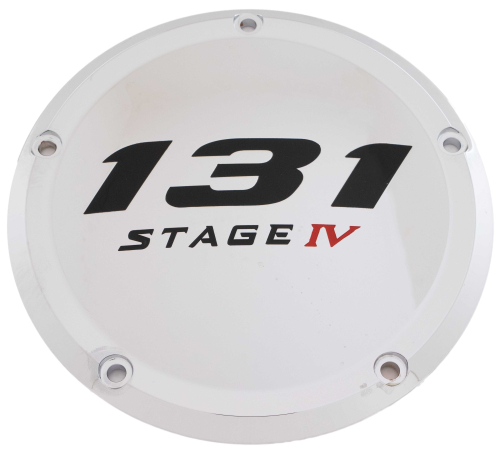 Custom Engraving LTD - Custom Engraving LTD Displacement Derby Cover - 131 Cubic Inch Stage IV - Chrome - 131-05-46