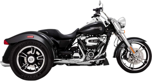 Vance & Hines - Vance & Hines Twin Slash Round Slip-Ons - Chrome - 16796