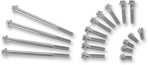 Diamond Engineering - Diamond Engineering Primary, Inspection Covers and Inner Primary 12-Point Polished Stainless Engine Bolt Kit - PB566S