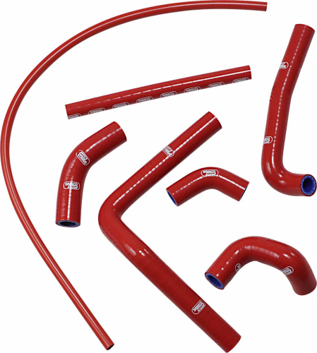 Moose Racing - Moose Racing Race Fit Radiator Hose Kit without Clamps - Red - HON-17-RD