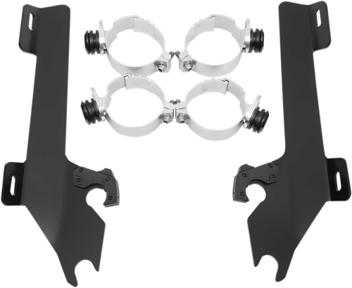 Memphis Shades - Memphis Shades Trigger-Lock Mount Kit for Batwing Fairing - Black - MEM8996
