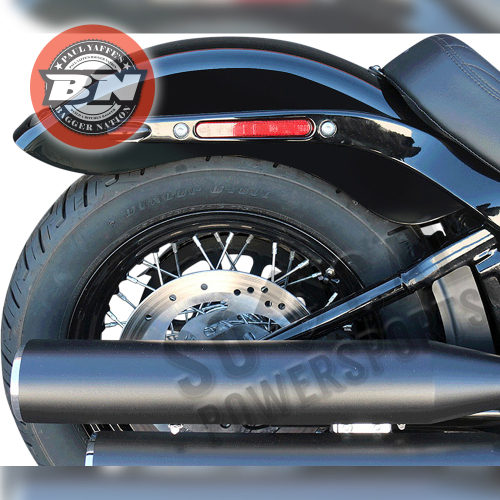 Paul Yaffe Originals - Paul Yaffe Originals Rear Fenders with License Plate Frame - Gloss Black - PYO:CRF-M8ST-SB-B