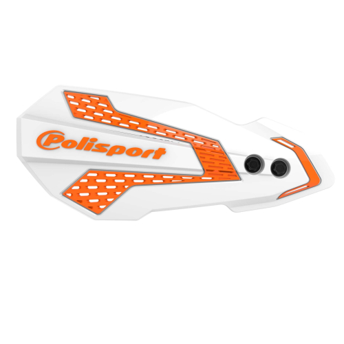 Polisport - Polisport MX Flow Perch Mount Handguard - White/Orange - 8308200004