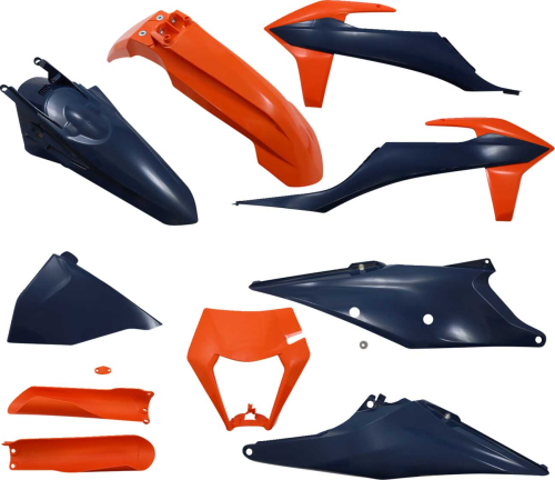 Acerbis - Acerbis Full Plastic Kit - Orange/Dark Blue - 2791547302