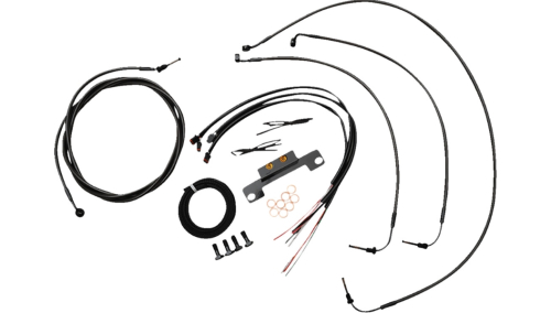 LA Choppers - LA Choppers Complete Handlebar Cable and Brake Line Kit - Midnight - LA-8058KT2-08M