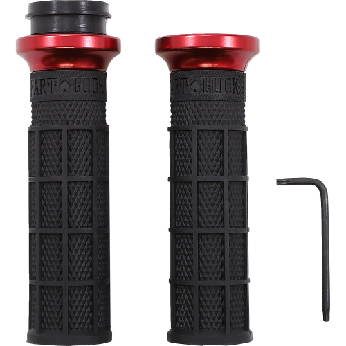 ODI - ODI Cable Throttle Lock-On Grip - Black/Red - V31HTW-BB-R