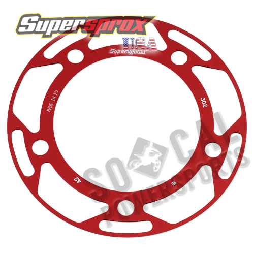 Supersprox - Supersprox Edge Disc Insert - 42T Rear Sprocket - Red - RACD-302-42-RED