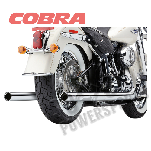 Cobra - Cobra Softail Dual Exhaust System with Billet Tips - 6986