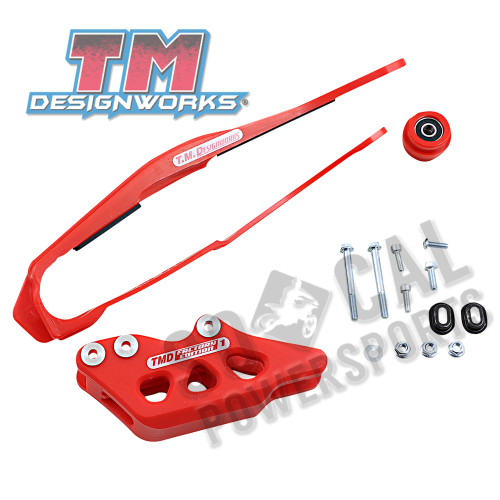 T.M. Designworks - T.M. Designworks Dirt Cross Multi-Purpose Chain Slide-N-Guide Kit FE1 Guide - Red - DCK-OR3-RD