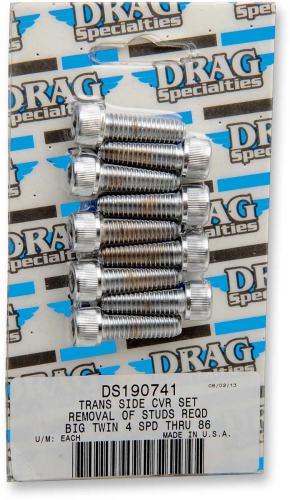 Drag Specialties - Drag Specialties Socket-Head Kick Cover Bolt Set - Knurled Style - Chrome - MK160