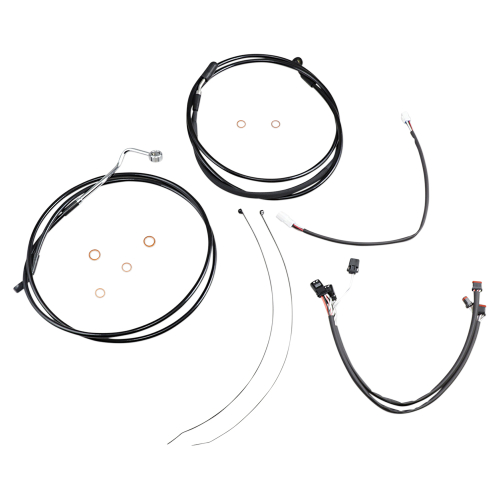 Magnum - Magnum Black Vinyl XR Handlebar Installation Kit with Black Fittings for 12-14in. Ape - 486881