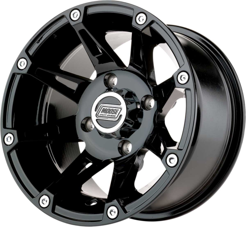 Moose Utility - Moose Utility Type 387X Front/Rear Wheel - 12x8 - 4+4 Offset - 4/4 - Machined - Black - 0230-0756