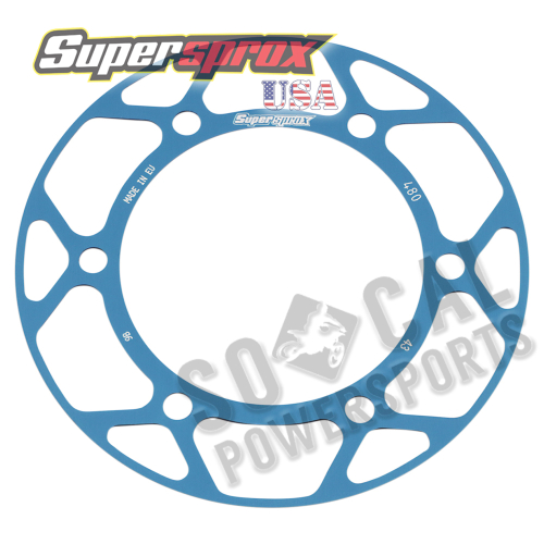 Supersprox - Supersprox Edge Disc Insert - 43T Rear Sprocket - Blue - RACD-480-43-BLU