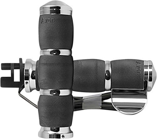 Avon Grips - Avon Grips Air Cushioned Heated Grips with Throttle Boss - Chrome - MT-IN-AIR-90CBH